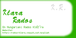 klara rados business card